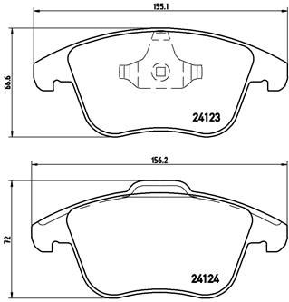 BREMBO Bremžu uzliku kompl., Disku bremzes P 44 020