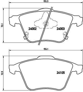 BREMBO Комплект тормозных колодок, дисковый тормоз P 49 038