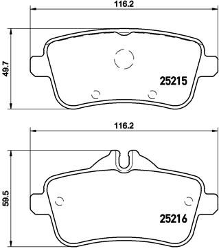 BREMBO Bremžu uzliku kompl., Disku bremzes P 50 101