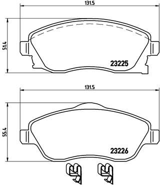 BREMBO Bremžu uzliku kompl., Disku bremzes P 59 036