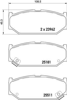 BREMBO Комплект тормозных колодок, дисковый тормоз P 79 031