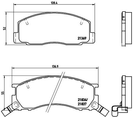 BREMBO Bremžu uzliku kompl., Disku bremzes P 83 029