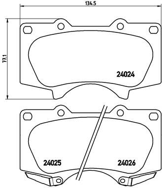 BREMBO Bremžu uzliku kompl., Disku bremzes P 83 066