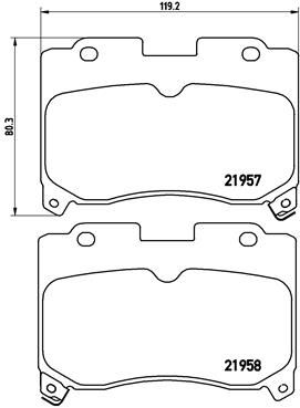 BREMBO Bremžu uzliku kompl., Disku bremzes P 83 090