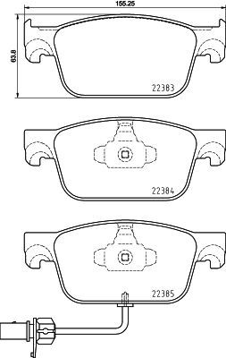 BREMBO Комплект тормозных колодок, дисковый тормоз P 85 153