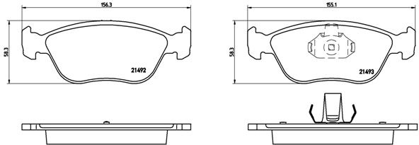 BREMBO Bremžu uzliku kompl., Disku bremzes P 86 024