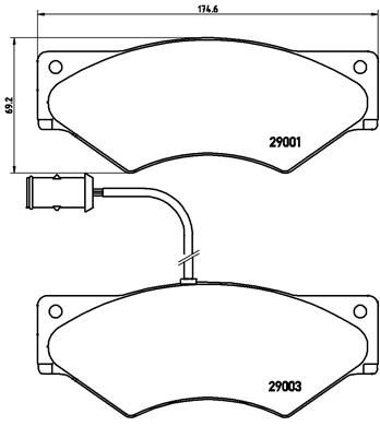 BREMBO Bremžu uzliku kompl., Disku bremzes P A6 007