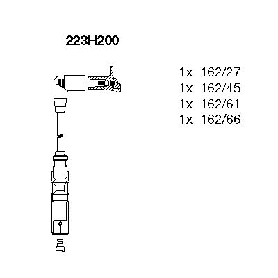 BREMI Комплект проводов зажигания 223H200