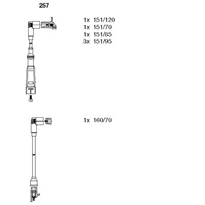 BREMI Комплект проводов зажигания 257