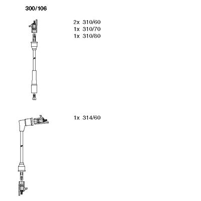 BREMI Комплект проводов зажигания 300/106