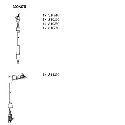 BREMI Комплект проводов зажигания 300/375