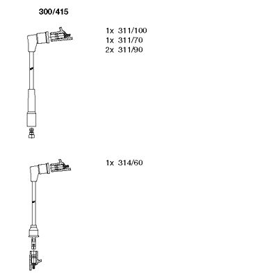BREMI Комплект проводов зажигания 300/415