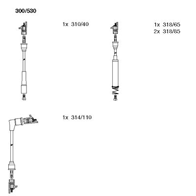 BREMI Комплект проводов зажигания 300/530