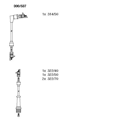 BREMI Комплект проводов зажигания 300/537
