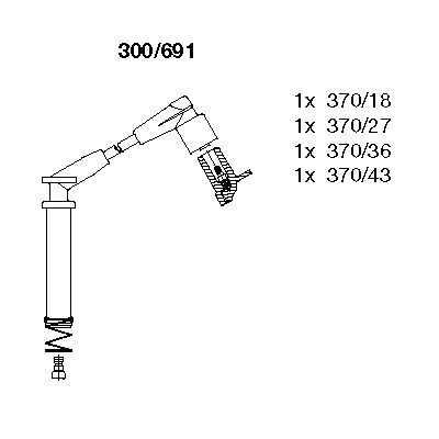 BREMI Augstsprieguma vadu komplekts 300/691