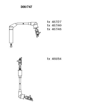 BREMI Комплект проводов зажигания 300/747