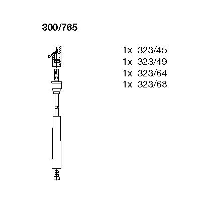 BREMI Комплект проводов зажигания 300/765