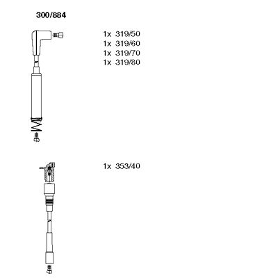 BREMI Augstsprieguma vadu komplekts 300/884