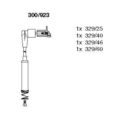 BREMI Комплект проводов зажигания 300/923