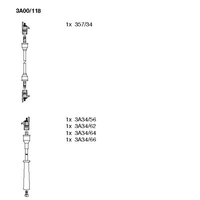 BREMI Augstsprieguma vadu komplekts 3A00/118