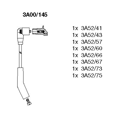 BREMI Augstsprieguma vadu komplekts 3A00/145