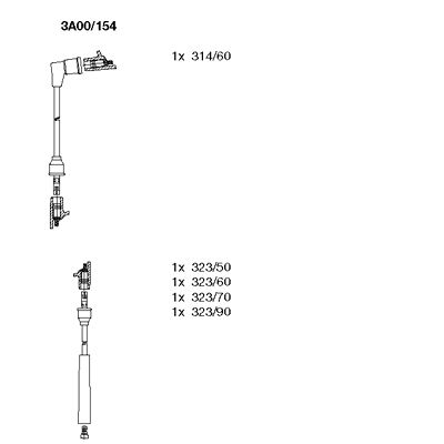 BREMI Augstsprieguma vadu komplekts 3A00/154