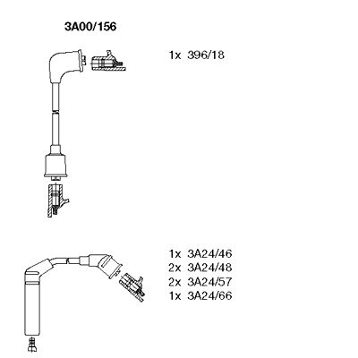 BREMI Комплект проводов зажигания 3A00/156