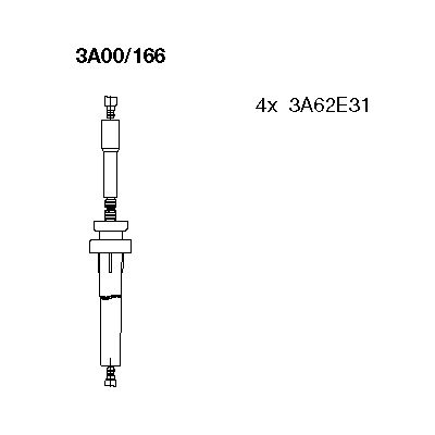 BREMI Комплект проводов зажигания 3A00/166