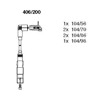 BREMI Комплект проводов зажигания 406/200