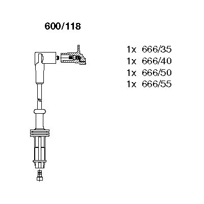 BREMI Augstsprieguma vadu komplekts 600/118