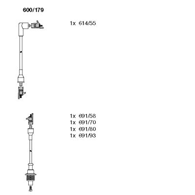 BREMI Комплект проводов зажигания 600/179