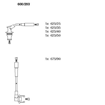 BREMI Комплект проводов зажигания 600/203