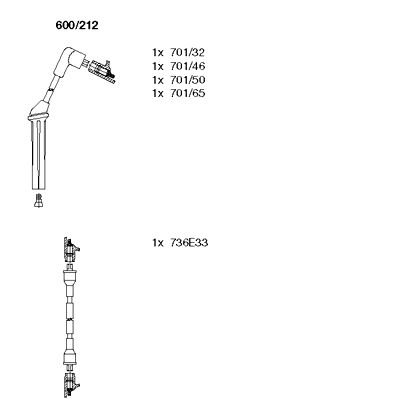 BREMI Комплект проводов зажигания 600/212