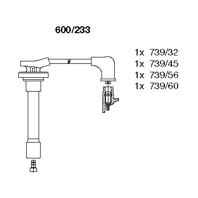 BREMI Комплект проводов зажигания 600/233