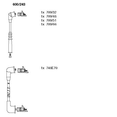 BREMI Комплект проводов зажигания 600/243