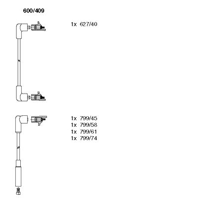 BREMI Комплект проводов зажигания 600/409