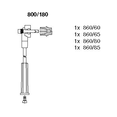 BREMI Комплект проводов зажигания 800/180