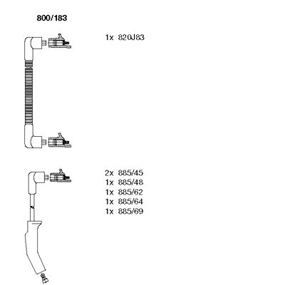 BREMI Комплект проводов зажигания 800/183