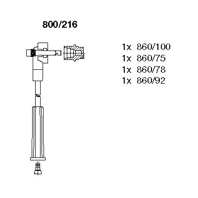 BREMI Комплект проводов зажигания 800/216