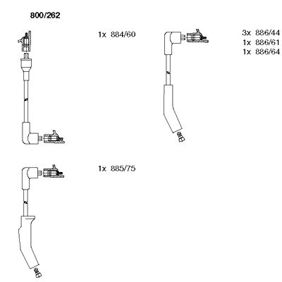 BREMI Комплект проводов зажигания 800/262