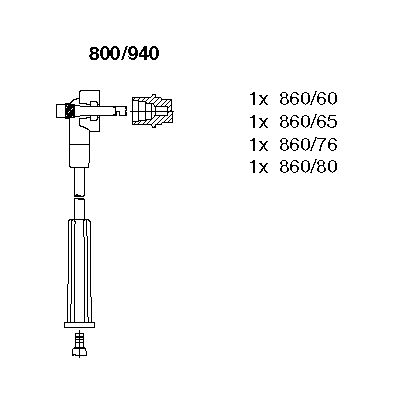 BREMI Комплект проводов зажигания 800/940