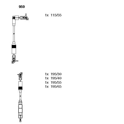 BREMI Augstsprieguma vadu komplekts 959