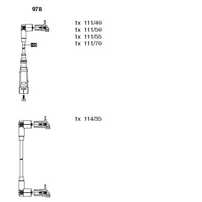 BREMI Комплект проводов зажигания 978