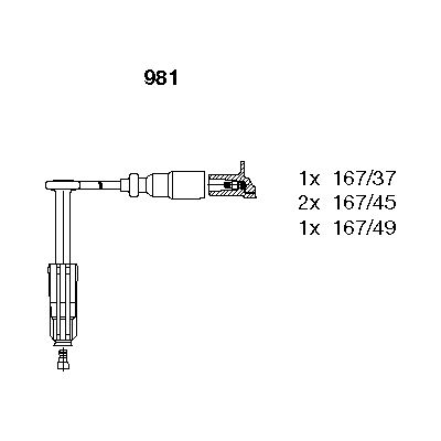 BREMI Augstsprieguma vadu komplekts 981