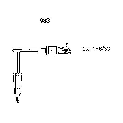 BREMI Комплект проводов зажигания 983