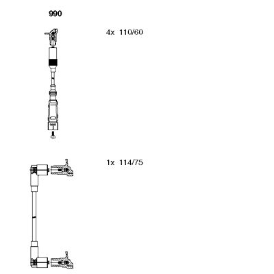 BREMI Augstsprieguma vadu komplekts 990