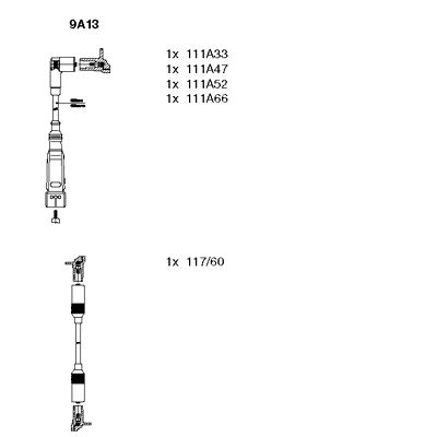 BREMI Augstsprieguma vadu komplekts 9A13