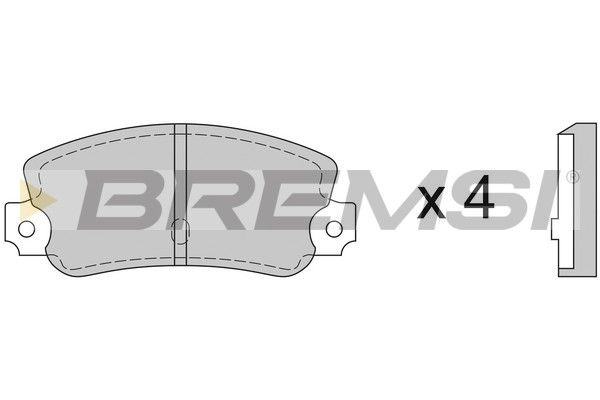 BREMSI Комплект тормозных колодок, дисковый тормоз BP2074