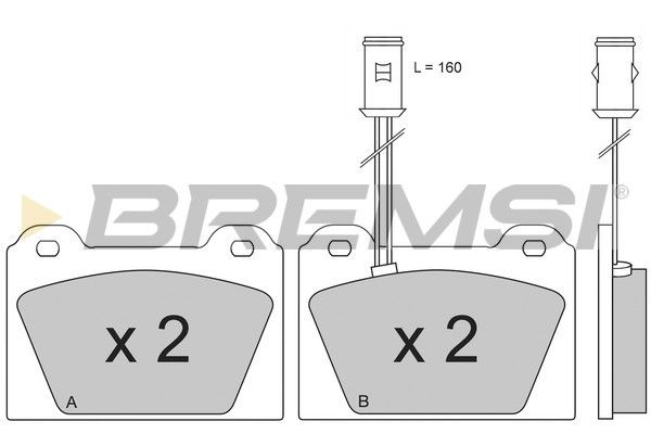 BREMSI Комплект тормозных колодок, дисковый тормоз BP2164