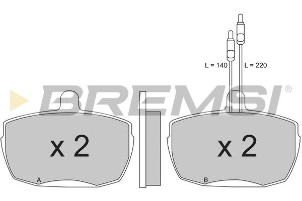 BREMSI Комплект тормозных колодок, дисковый тормоз BP2204